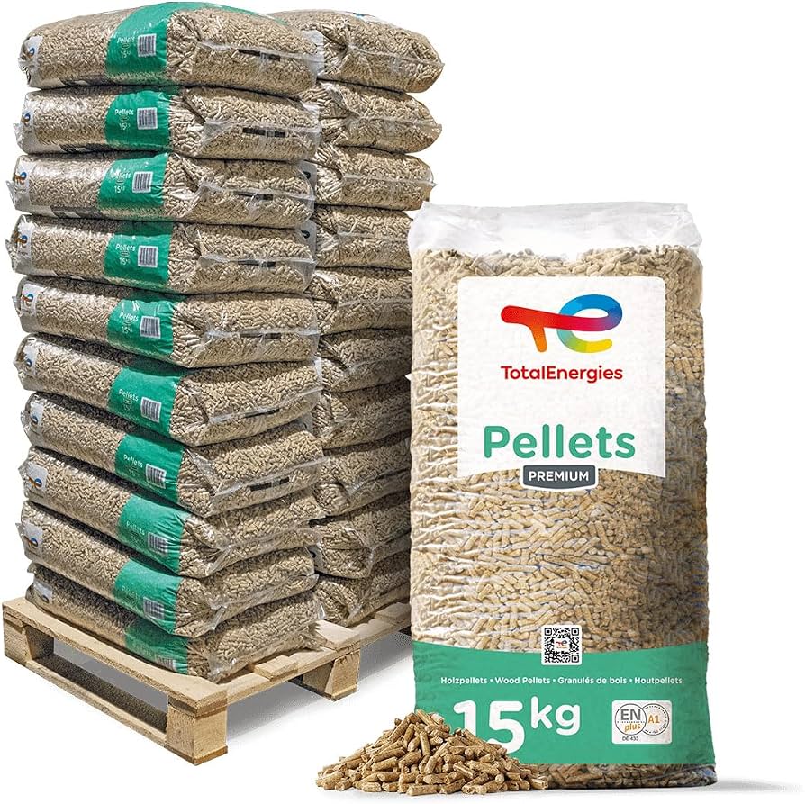 TotalEnergies Holzpellets Premium 6 mm – Palette 975 kg (65 × 15 kg)