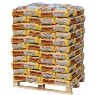 Thermospan ENplus-A1 Holzpellets – Palette 66 x 15 kg (990 kg Gesamtgewicht)
